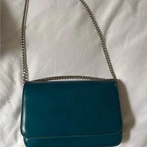 Urban Outfitters Teal Mini Bag with Silver Chain
